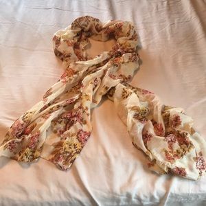 Gathered floral scarf